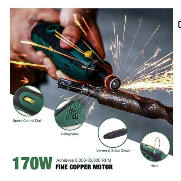 TECCPO Rotary Tool Kit | Multi-functional for Crafting Projects | New - Picture 5 of 8